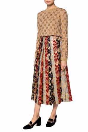 Logo-embroidered pleated skirt, zdjęcie 2 Logo-embroidered pleated skirt od Gucci